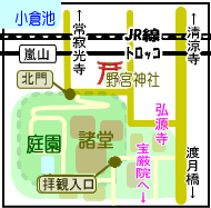 天竜寺境内と周辺地図