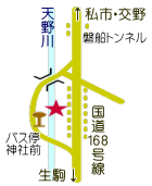 磐船神社への地図