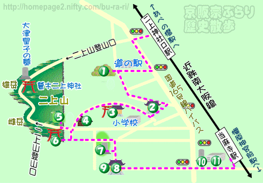 奈良歴史散歩：当麻周辺地図